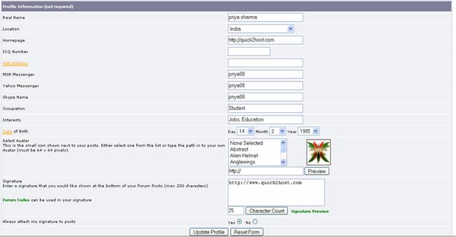 Discussion Forum Website View Member Profile Page