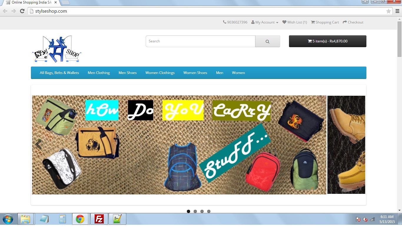 ECommerce Portal Frontpage - Click to enlarge