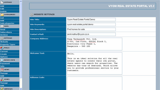 Admin Control Panel